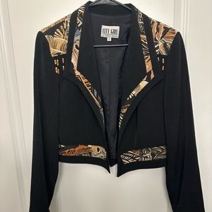 80s patterned cropped jacket